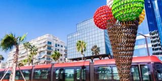 New: the tram outside the hotel makes exploring Nice a breeze!